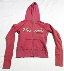 Abercrombie & Fitch‎ Womens Y2K Vintage Full Zip Hoodie Embroidered Red Size M