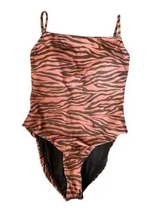 NWT AQUA Animal Print Brown One Piece Size Medium