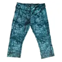 The North Face Flashdry Crop Leggings Green White Print Women's Size Large‎ L