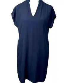 Madewell  Navy Cap Sleeves Shift V Neckline Short Sleeve Dress Size XS