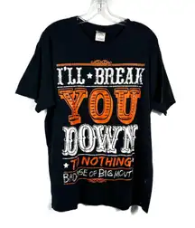 Gildan Bad Case Of Big Mouth Break You Down To Nothing Y2K Distressed Band Tee Scene L