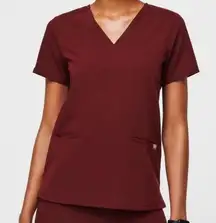 Figs Burgundy Casma Scrub Top Small