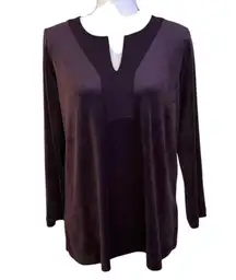 NEW Pure J Jill MP PM Medium Petite Velour Tunic Top Pinot Purple