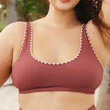 Berlook Contrast Stitch Longline Plus Size Bikini TOP ONLY 68