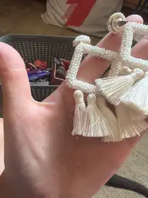 Statement White Earrings