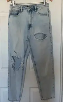 Nasty Gal Redial Distressed Mom Jeans Size 6