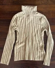 Vintage Tan Textured Turtleneck 