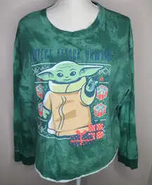Star Wars Cropped Baby Yoda Christmas Top‎ Size XXL