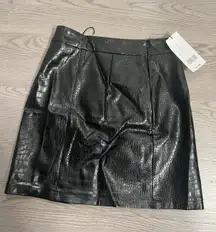 - Croc Pu Mini Skirt