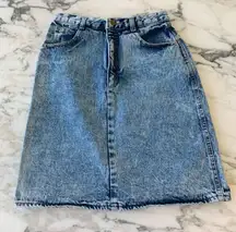 Vintage High Waisted Acid Wash Denim Skirt