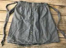 Denim Jean‎ Skirt Tie Bow Mini Short Wrap Lined Small USA Short Juniors Festival