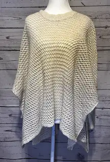 Aeropostale Cream Beige Knit Poncho Size Small/Medium