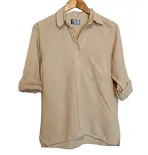 Marie St Barth Safari Cotton Button Down Shirt Sz 40 European Rope Embroidered