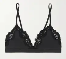 SKIMS fits everybody lace bralette bra onyx vneck triangle adjustable straps L