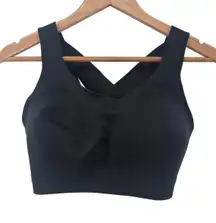 Lululemon Athletica Black Sports Bra Cross Back Hook and Eye Closure 36DD