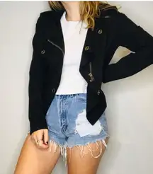 CABI MOTO KNIT PONTE CROP Black Women's Jacket S 615