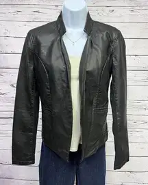 Express Faux Leather Moto Jacket Womens Small Black Lightweight Biker Vegan