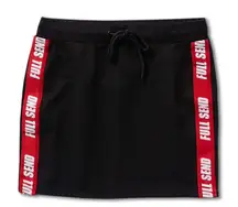 Full Send Skirt | Black Mini with Red Stripe‎ | Drawstring Waist, Comfy