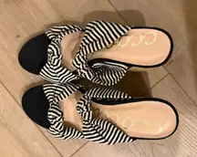 Vici Striped Block Heels
