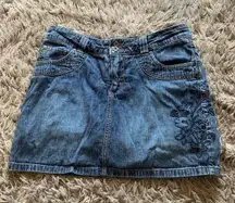 Vintage Y2K ’s denim embroidered mini skort sz 5/6p