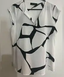 Ivanka Trump White & Black See Thru Blouse