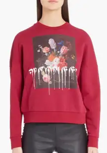 Alexander McQueen Red Paint Drip Graphic Sweatshirt Pullover Size 36