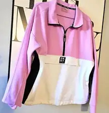 DKNY Sport Half Zip Pink Black Sweatshirt