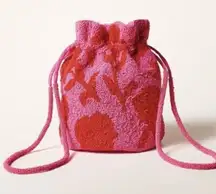 Kate spade red and pink floral bucket draw strong bag purse tulip Mother’s Day