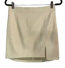 Vintage‎ Havana Off White Faux Leather Mini Skirt Size Medium