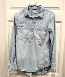 Merona Denim Chambray Popover Shirt size Medium