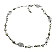 Silpada Necklace Sterling Silver Freshwater Pearl and glass beads N1602