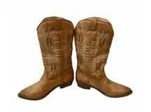 Coconuts Pow 8M‎ Women’s Western Boots Faux Leather Embroidered Stitching