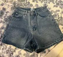 high rise denim shorts 