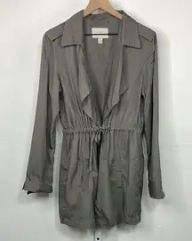 Hinge Drapey Utility Jacket Olive size Medium