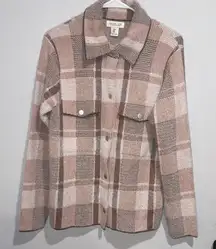 Rachel Zoe Checkered Wool Jacket in Pink and Brown