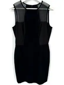 Lauren Ralph Lauren Ponte Mesh Black Dress Sz 12