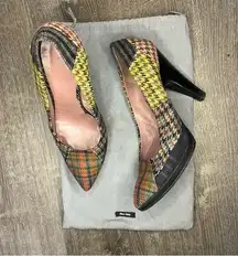 Miu Miu Checkered Tweed Pumps Size 37