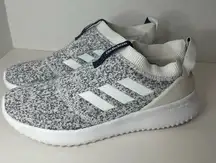 Adidas Cloudfoam Gray and White Slip-On Sneakers