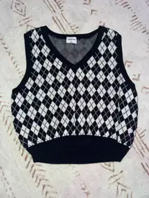 Sunday Best Aritzia Navy/White Patterned Sweatervest