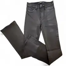 Hudson Jeans Barbara High Rise Coated Bootcut Flare Jeans Black Womens Size 27