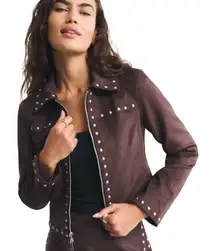 Abercrombie & Fitch vegan suade slim zip jacket M