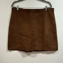 NWT Banana Republic Brown Vegan Suede SE Rich Earth Short Skirt Size 16