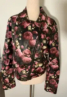 Faux leather rose jacket Elle