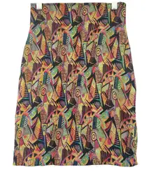 Express Tricot Womens Vintage Artsy Retro Italian Art‎ To Wear Mini Skirt Size M