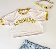 - "LEGENDARY" Jersey Style Crop Top - Never worn! 💛 🖤