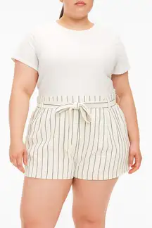 NWOT 7 For All Mankind Women's High-Waisted Striped Shorts - Size XL
