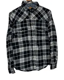 Jachs Girlfriend Black & White Plaid Long Sleeve Button Down Shirt‎ Size M