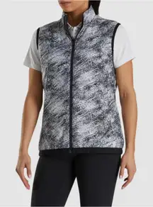 FootJoy Women Insulated Reversible Puffer Vest Golf Large Black White Sleeveless