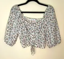 Primark‎ Floral Milk Maid Top with Corset Detail Size 8