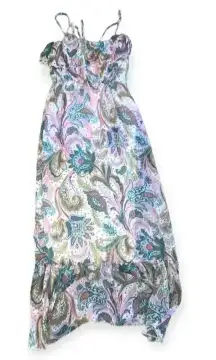 JULIE'S CLOSET Rare-2-Find Summer Must Multicolor Floral Ruffle Long Sundress S